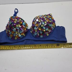 Lydia Embellished Blue Bra Sz.M